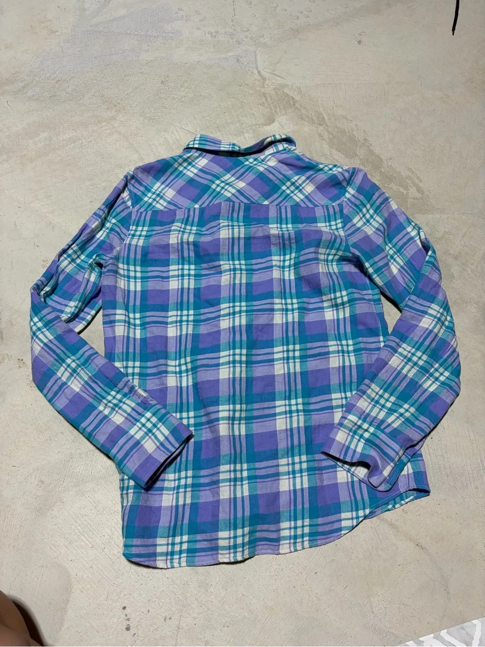 J. Crew boy style Plaid Button-Up Long-Sleeve Shirt in Purple & Blue 4